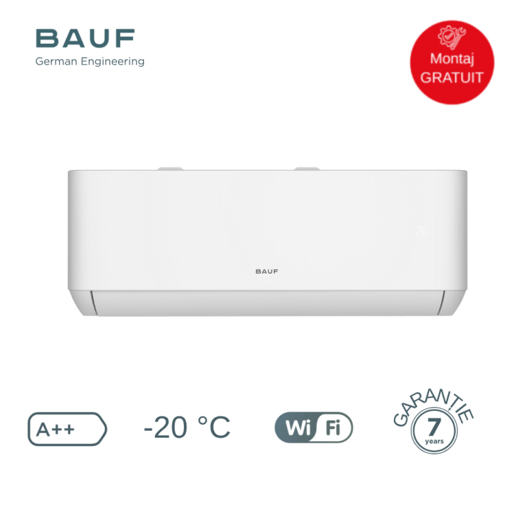 Aer condiționat BAUF Alpenluft BRAC-SP-IA-09-R3, 9000 BTU, Wi-Fi, A++, -20 °C