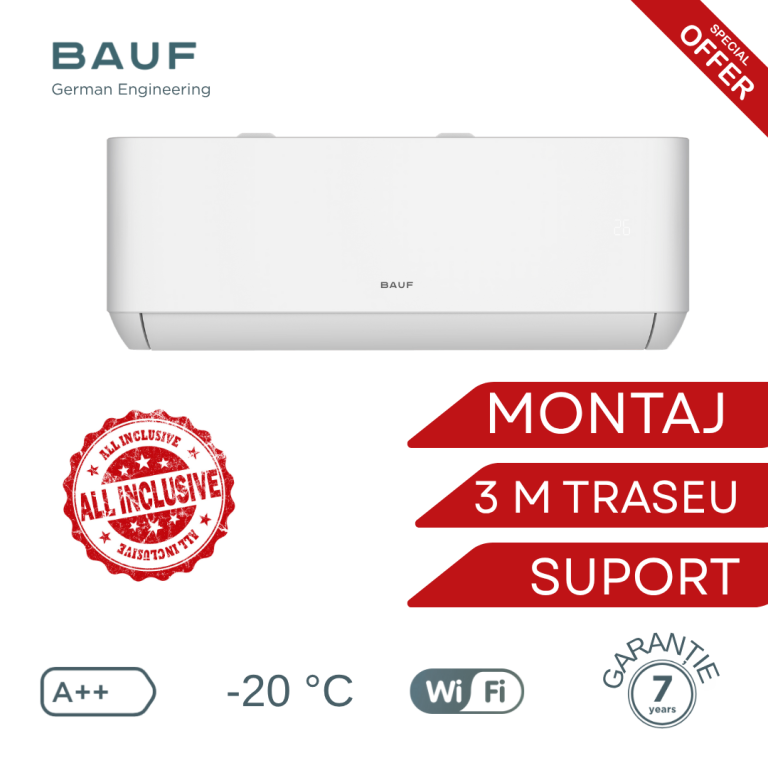 Кондиционер BAUF Alpenluft BRAC-SP-IA-12-R3, 12000 BTU, Wi-Fi, A++, -20 °C
