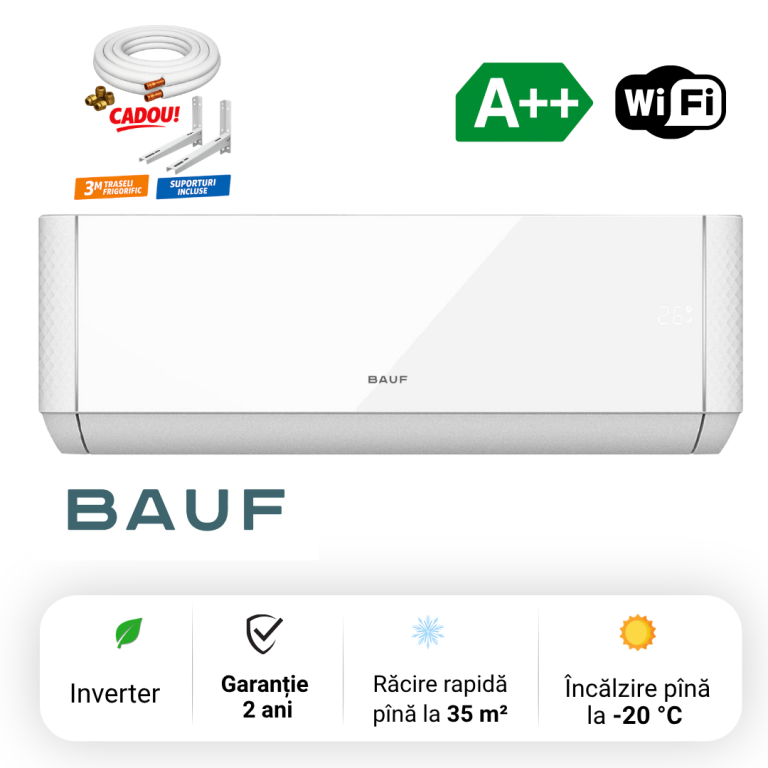 Кондиционер BAUF Alpenluft BRAC-SP-IA-12-R3, 12000 BTU, Wi-Fi, A++, -20 °C
