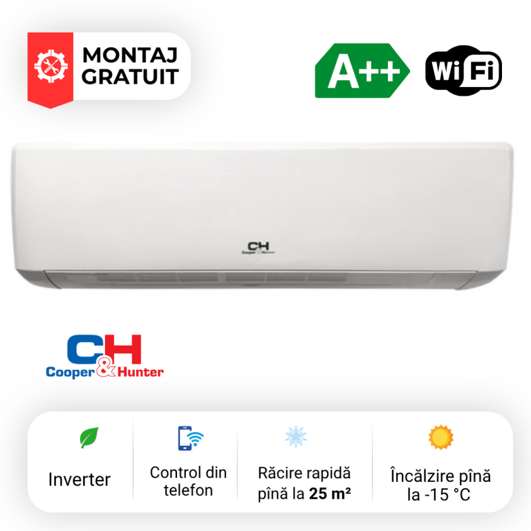 Aer condiționat Cooper&Hunter Vital CH-S09FTXF2-NG 9000 BTU WiFi A++
