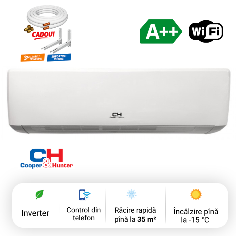 Aer condiționat Cooper&Hunter Vital CH-S12FTXF 12000 BTU A++ Wi-fi
