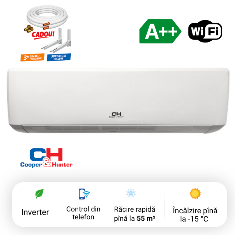 Condiționer Cooper&Hunter Vital CH-S18FTXF 18000 BTU A++ Wi-fi